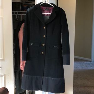 Military style crew wool coat